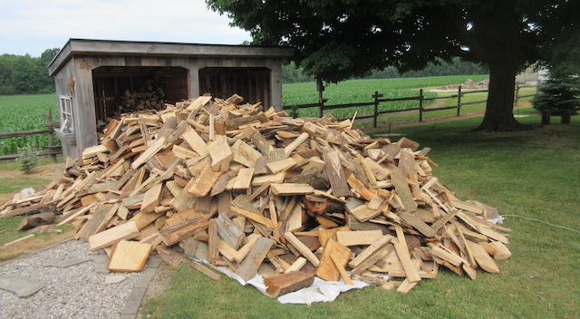 slabwood and wood shed